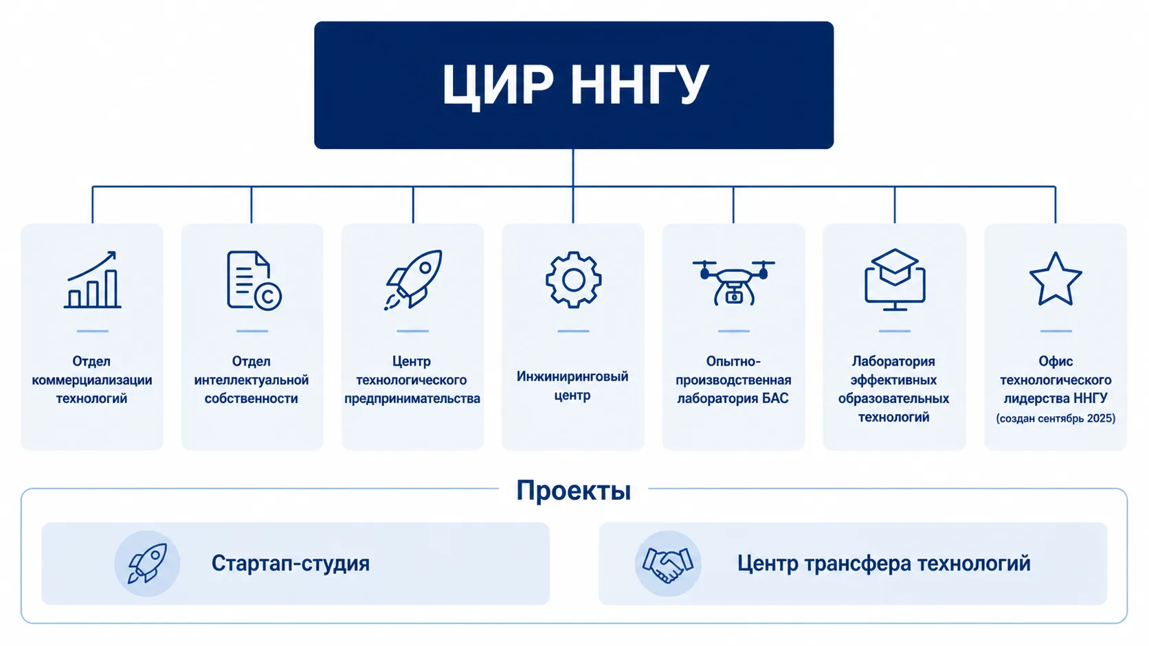 Структура Центра инновационного развития ННГУ